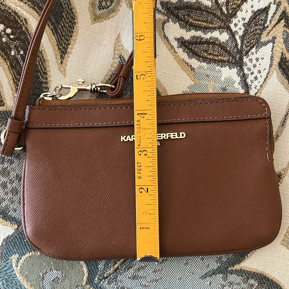 Karl Lagerfeld Paris Caramel Wristlet Wallet - Picture 5 of 13